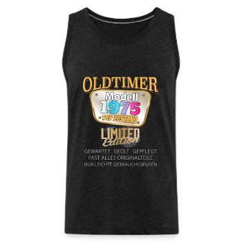 Oldtimer Modell 1975 gut erhalten lustig Geburtsta - Männer Premium Bio Tank Top - Anthrazit - Vorne - AI Model Male 185 dark (185cm)