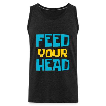 Feed your head - füttere Deinen Kopf - Men's Premium Organic Tank Top - charcoal grey - Front - Alexander (188cm)