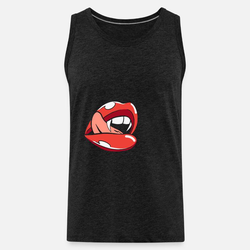 Halloween Bite Lips - Männer Premium Bio Tank Top - Anthrazit
