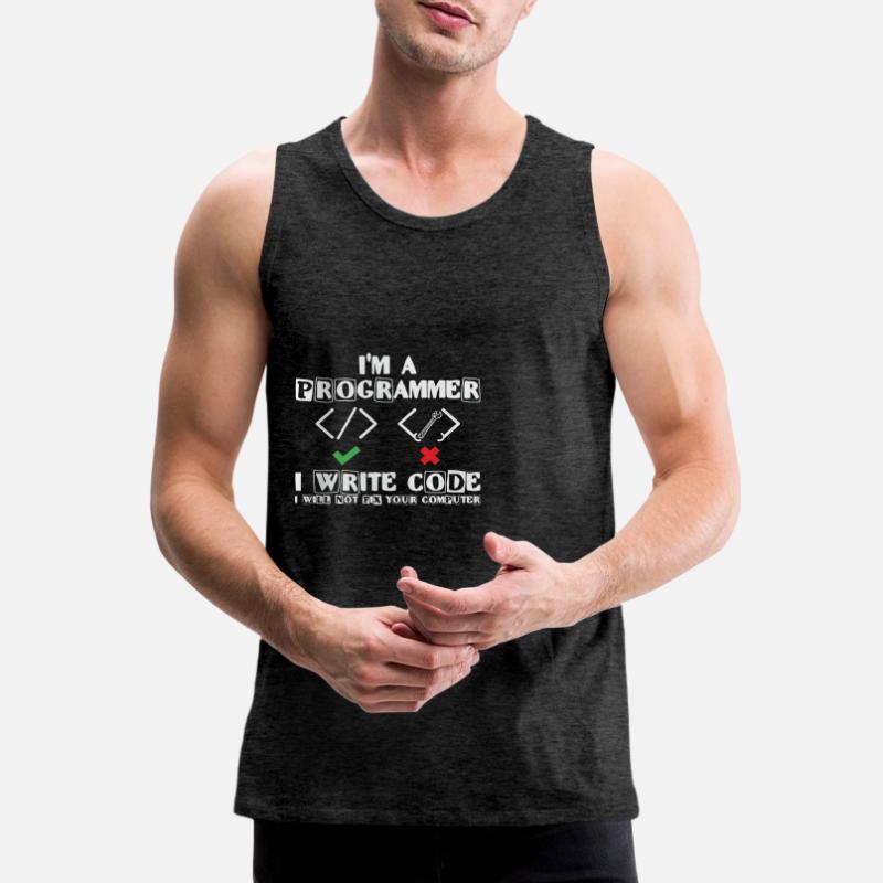 Je suis programmeur j’écris du code Lover Coding Débardeur bio Premium Homme