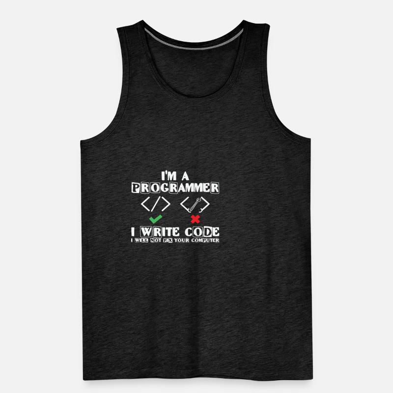 Je suis programmeur j’écris du code Lover Coding Débardeur bio Premium Homme