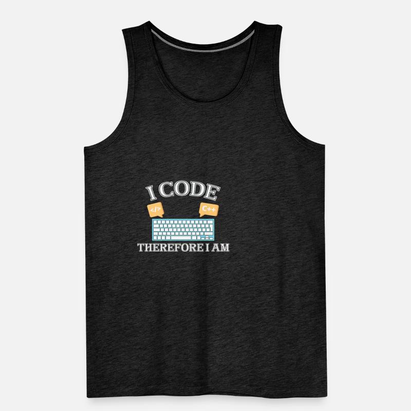 I code therefore i am Funny Programmer for Woman Männer Premium Bio Tank Top