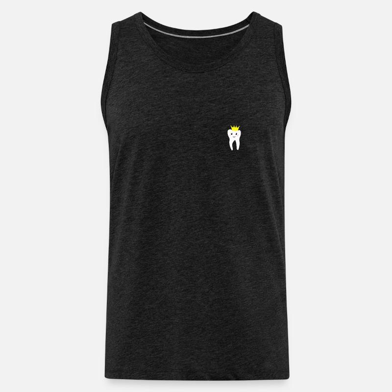 Zahn mit Krone - Männer Premium Bio Tank Top - Anthrazit