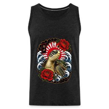 Schildkröte im japanischen Irezumi Stil - Männer Premium Bio Tank Top - Anthrazit - Vorne - AI Model Male 185 dark (185cm)