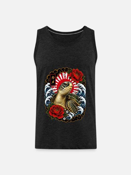 Schildkröte im japanischen Irezumi Stil - Männer Premium Bio Tank Top - Anthrazit