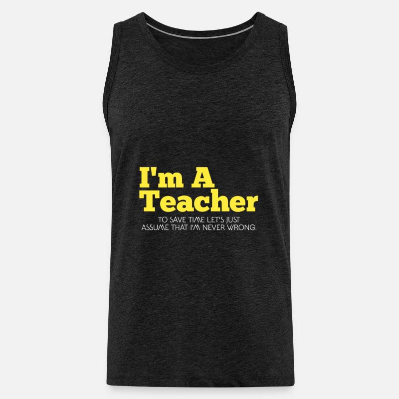 Ich bin ein Lehrer. - Männer Premium Bio Tank Top - Anthrazit