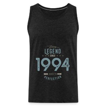1994 Born in 1994 Birthday - Men's Premium Organic Tank Top - charcoal grey - Front - Alexander (188cm)