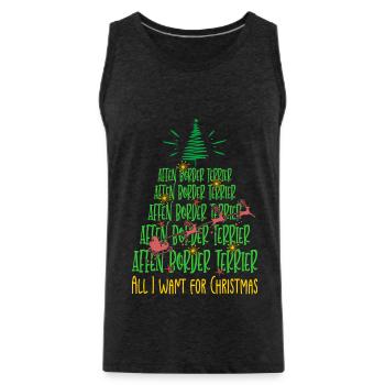 Affen Border Terrier Hund Weihnachten Hunderasse - Männer Premium Bio Tank Top - Anthrazit - Vorne - Alexander (188cm)