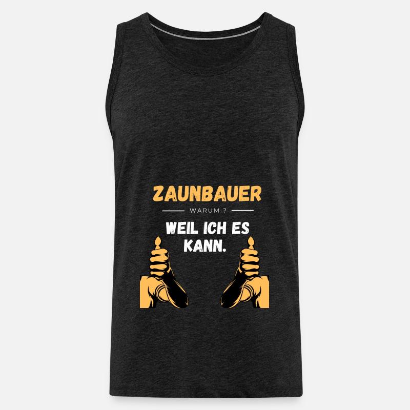 Zaunbau Beruf Geschenkidee - Männer Premium Bio Tank Top - Anthrazit