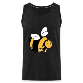 Bumblebee with your colors - Men's Premium Organic Tank Top - charcoal grey - Front - AI Model Male 185 dark (185cm)