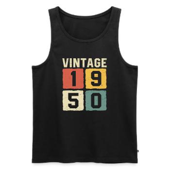 T-shirt rétro vintage des années 1950 des années 1950 - Débardeur bio Premium Homme - charbon - Devant - AI Model Male 185 dark (185cm)