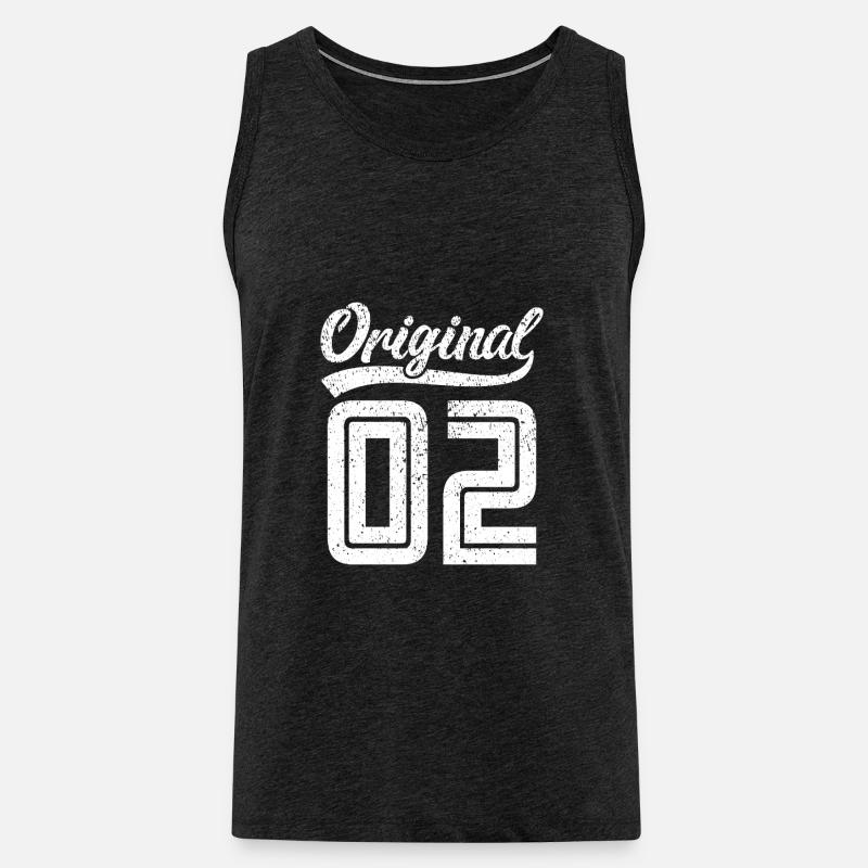 2002 Original 02 geboren 2002 - Männer Premium Bio Tank Top - Anthrazit