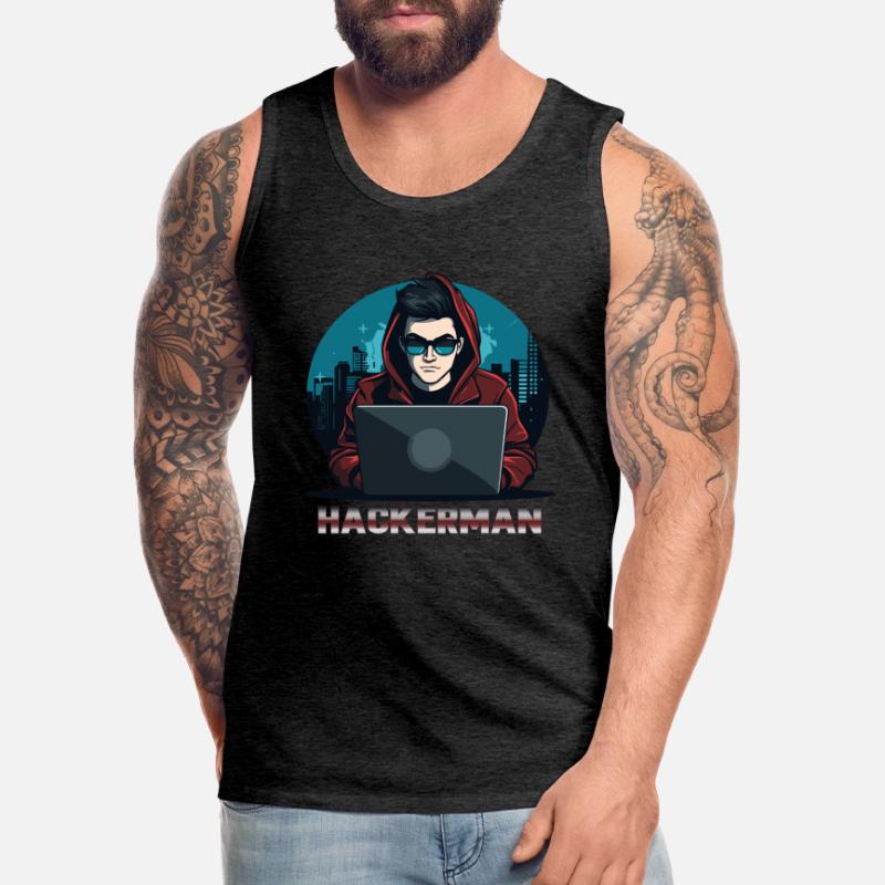 Cool Hacker Codage Spécialiste de l’informatique Hackerman Débardeur bio Premium Homme
