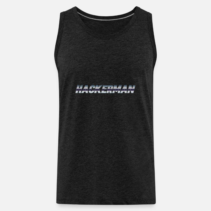 Hackerman Meme Hacking Lustiges Hacker - Männer Premium Bio Tank Top - Anthrazit
