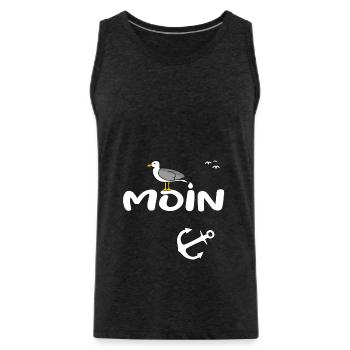 Moin Möwenschiss - Männer Premium Bio Tank Top - Anthrazit - Vorne - Alexander (188cm)