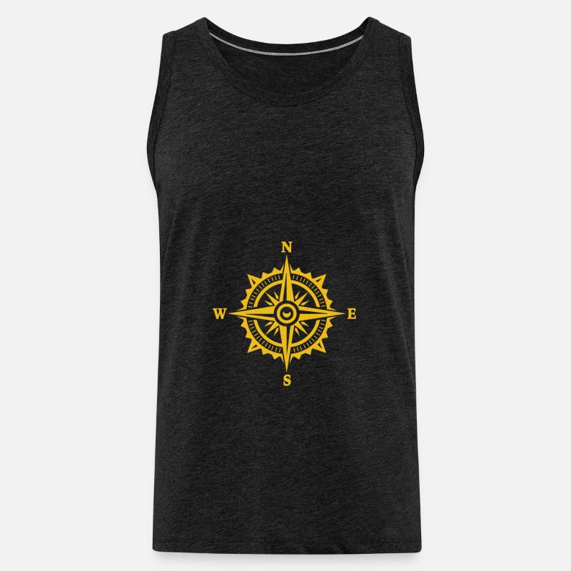 Kompass - Männer Premium Bio Tank Top - Anthrazit