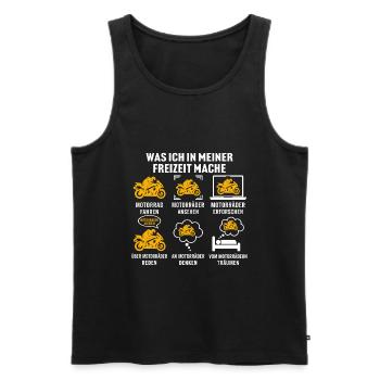 Was ich in meiner freizeit mache motorrad - Männer Premium Bio Tank Top - Anthrazit - Vorne - AI Model Male 185 dark (185cm)