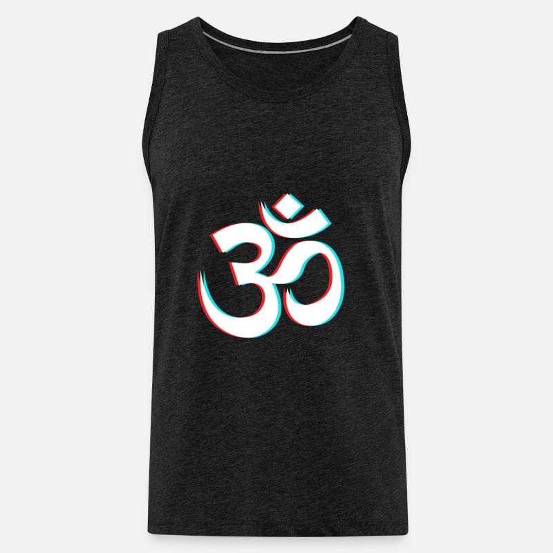 Goa Om Psytrance Psychedelic Geschenk - Männer Premium Bio Tank Top - Anthrazit