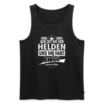 Jede Zeit hat Ihre Helden Ihr habt Enrico - Männer Premium Bio Tank Top - Anthrazit - Vorne - AI Model Male 185 dark (185cm)
