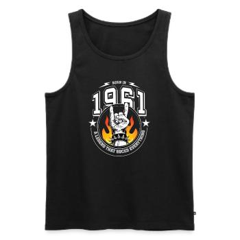 1961 Birthday, rocks everything - Men's Premium Organic Tank Top - charcoal grey - Front - Alexander (188cm)