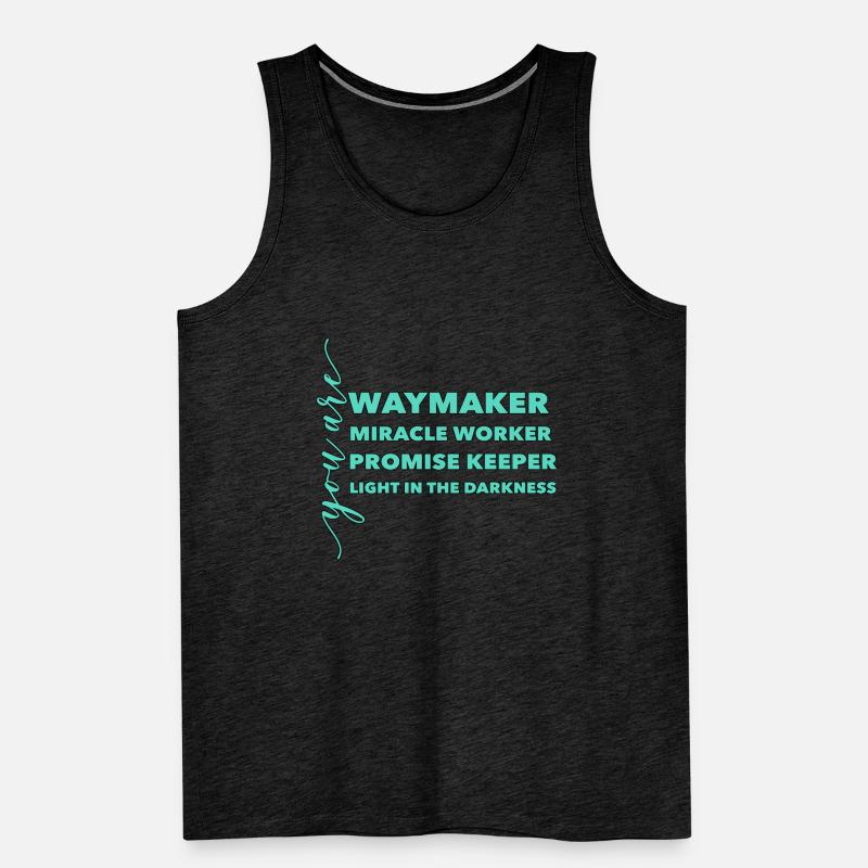 Waymaker Miracle Worker Promise Keeper Light Jesus Men's Premium Organic Tank Top
