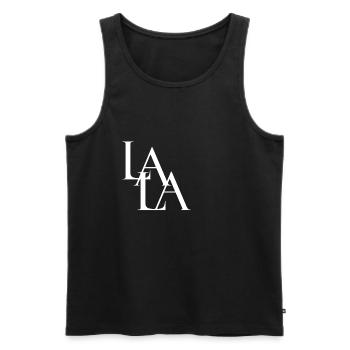 Word Lala - Men's Premium Organic Tank Top - charcoal grey - Front - Alexander (188cm)