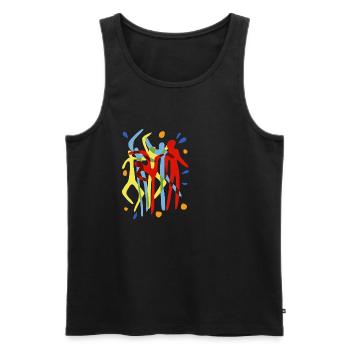 happy humans fröhliche Menschen farbenfroh - Männer Premium Bio Tank Top - Anthrazit - Vorne - AI Model Male 185 dark (185cm)