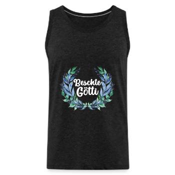 Beschte Götti uf da Welt bescht Götti Schweiz - Männer Premium Bio Tank Top - Anthrazit - Vorne - AI Model Male 185 dark (185cm)