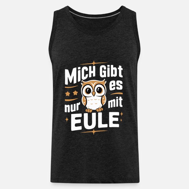 Nachteule Eule Eulen Vogel - Männer Premium Bio Tank Top - Anthrazit