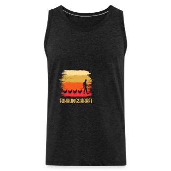 Führungskraft Hühner Hahn - Männer Premium Bio Tank Top - Anthrazit - Vorne - AI Model Male 185 dark (185cm)