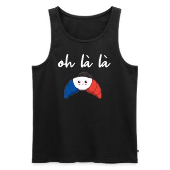 France Croissant oh là là idée cadeau doux - Débardeur bio Premium Homme - charbon - Devant - Alexander (188cm)