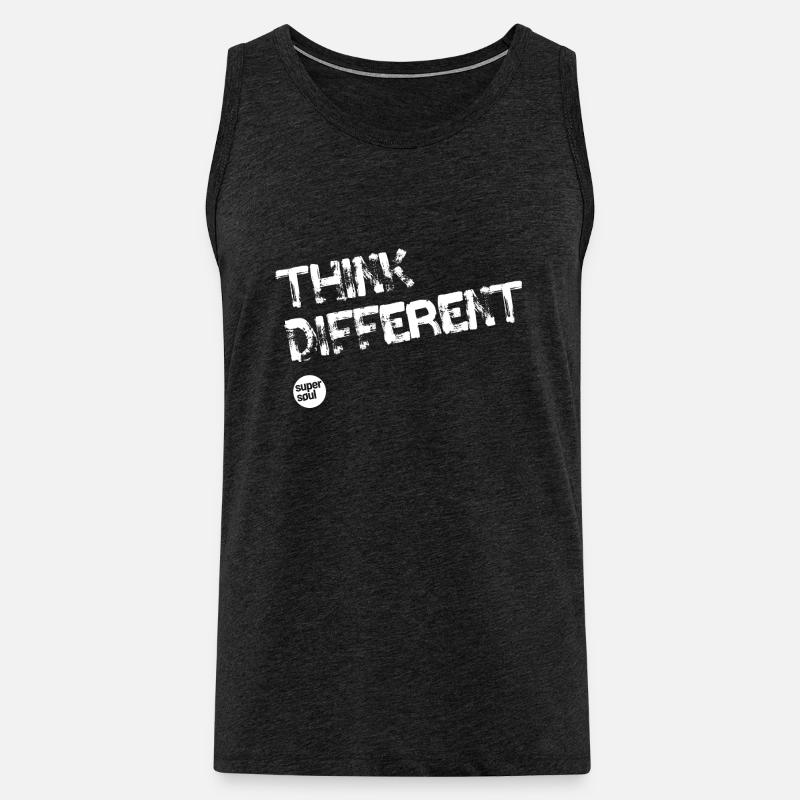 Supersoul Mindstyle Design "THINK DIFFERENT" - Männer Premium Bio Tank Top - Anthrazit