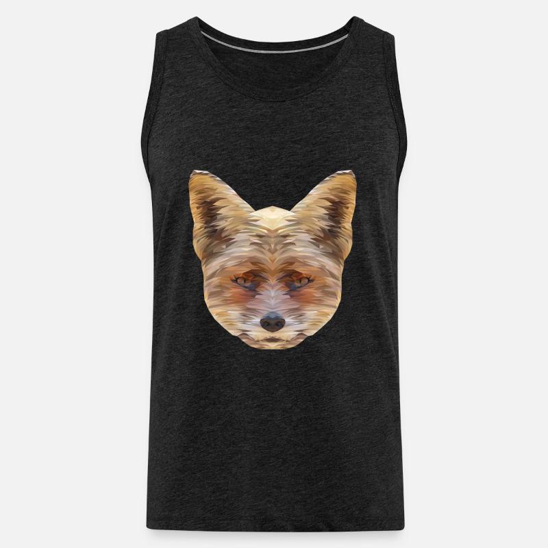 Fuchs Polygon - Männer Premium Bio Tank Top - Anthrazit