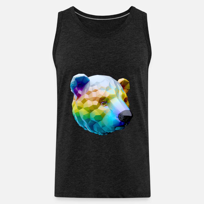 Farbenfroher Polygon Bär - Männer Premium Bio Tank Top - Anthrazit