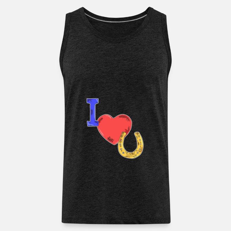 Pferde Geschenkidee - Männer Premium Bio Tank Top - Anthrazit