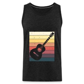 Joueur de guitare Cadeau guitare acoustique - Débardeur bio Premium Homme - charbon - Devant - AI Model Male 185 dark (185cm)