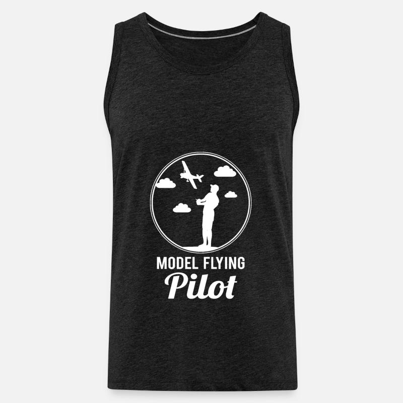 Modellflug Pilot Modellbauer Flugzeug Geschenk - Männer Premium Bio Tank Top - Anthrazit