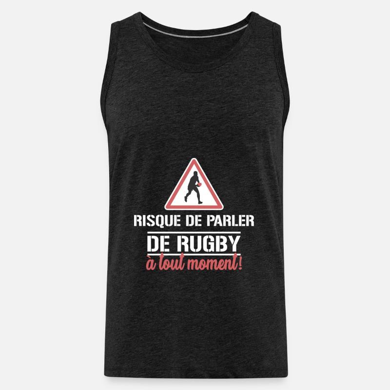 Rugby - Risiko sprechen - Männer Premium Bio Tank Top - Anthrazit