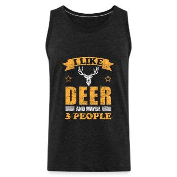 Deer Deer Animal Lovers Funny Saying Gift - Men's Premium Organic Tank Top - charcoal grey - Front - AI Model Male 185 dark (185cm)