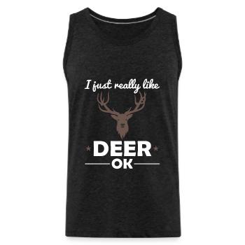 cerf animaux des bois amoureux des animaux dire cadeau - Débardeur bio Premium Homme - charbon - Devant - AI Model Male 185 dark (185cm)