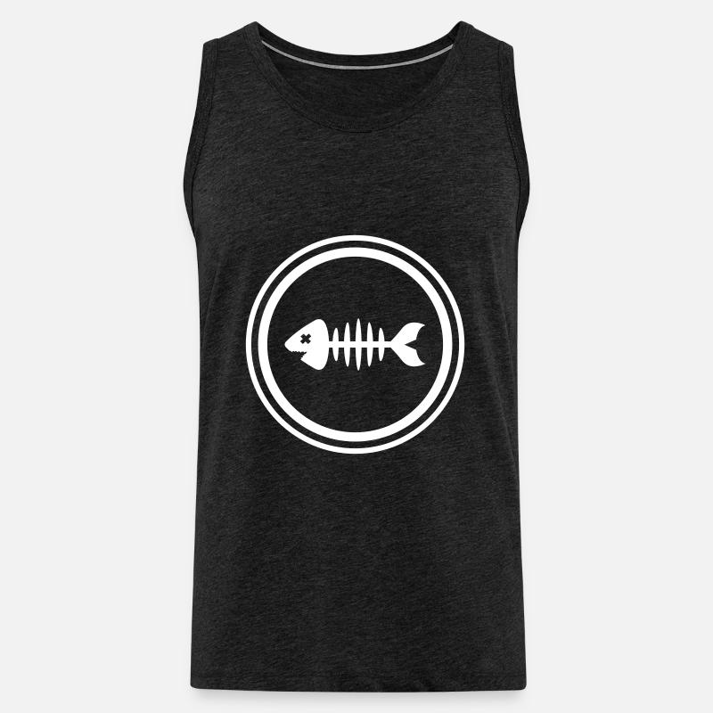 Fisch Symbol Knochen Gräte - Männer Premium Bio Tank Top - Anthrazit