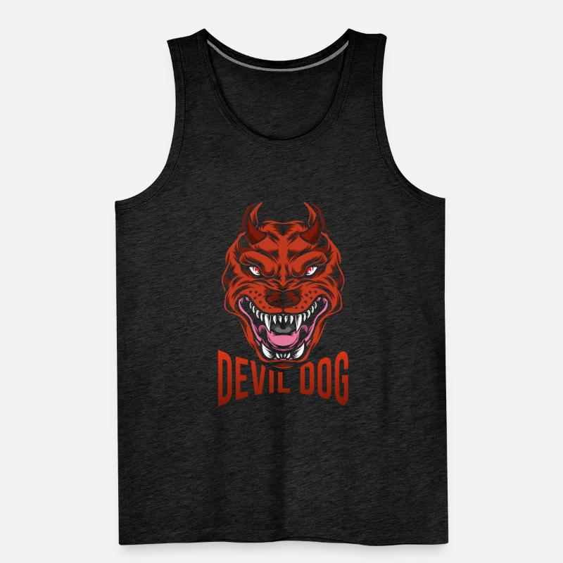 Devil dog with sharp teeth Men's Premium Organic Tank Top