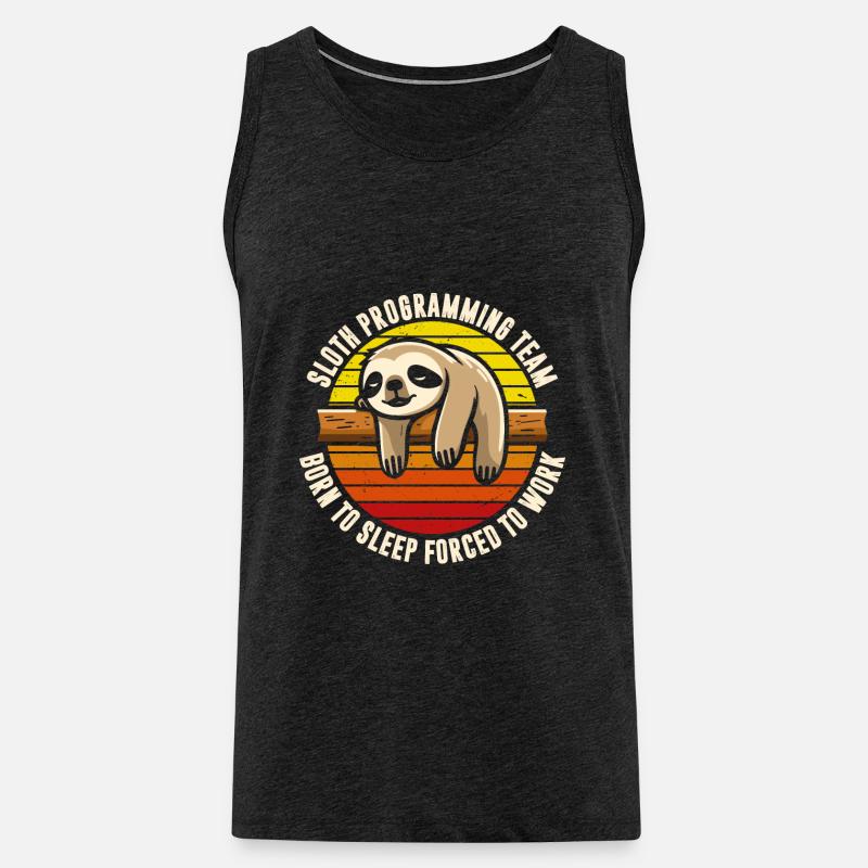 Faultierprogrammierungsteam - Männer Premium Bio Tank Top - Anthrazit