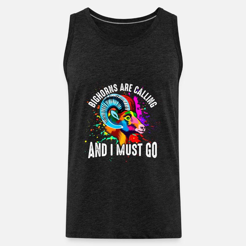 Die Dickhörner rufen - Männer Premium Bio Tank Top - Anthrazit