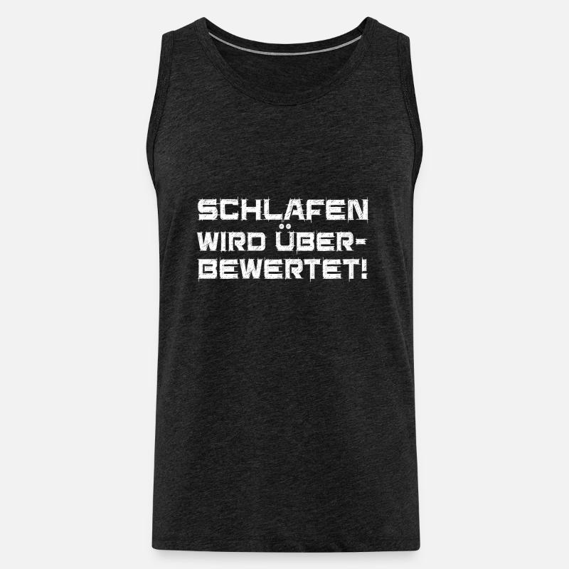 Schlafen wird überbewertet - Männer Premium Bio Tank Top - Anthrazit
