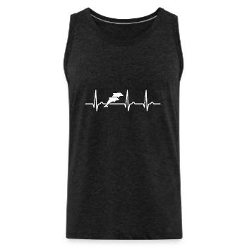 EKG Kurve - Herzkurve - Puls - Delphin - Meer - Männer Premium Bio Tank Top - Anthrazit - Vorne - Alexander (188cm)