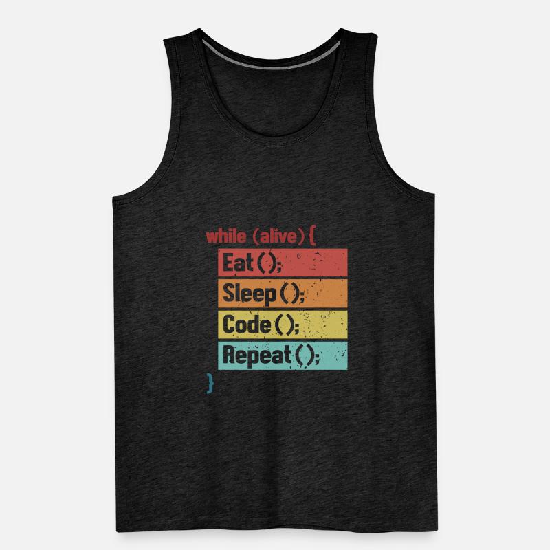 Eat Sleep Code Repeat Software Engineer Coder Débardeur bio Premium Homme