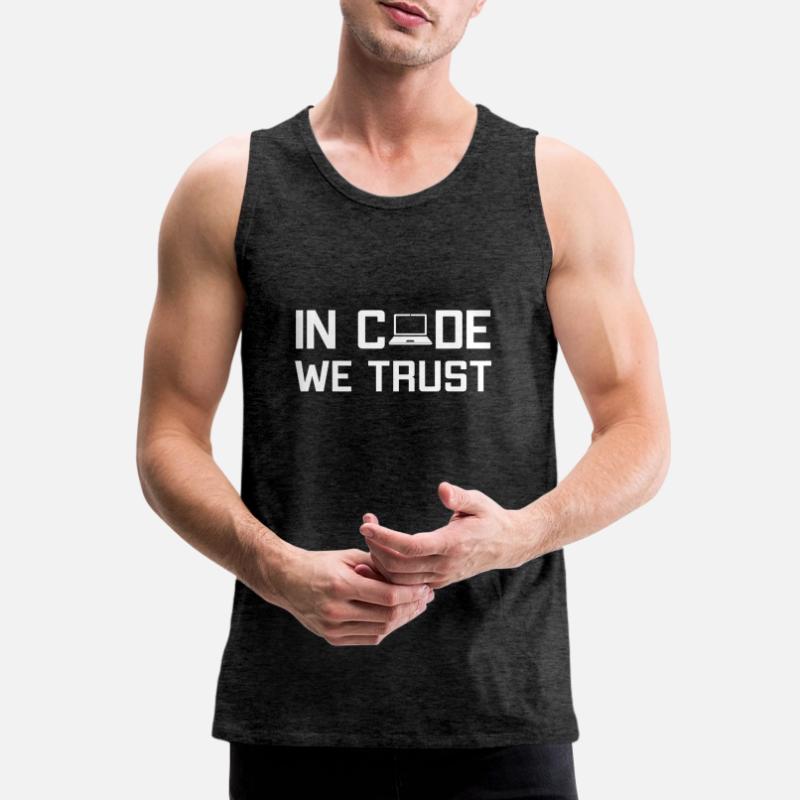 In Code We Trust Full Stack Coder Software Men's Premium Organic Tank Top