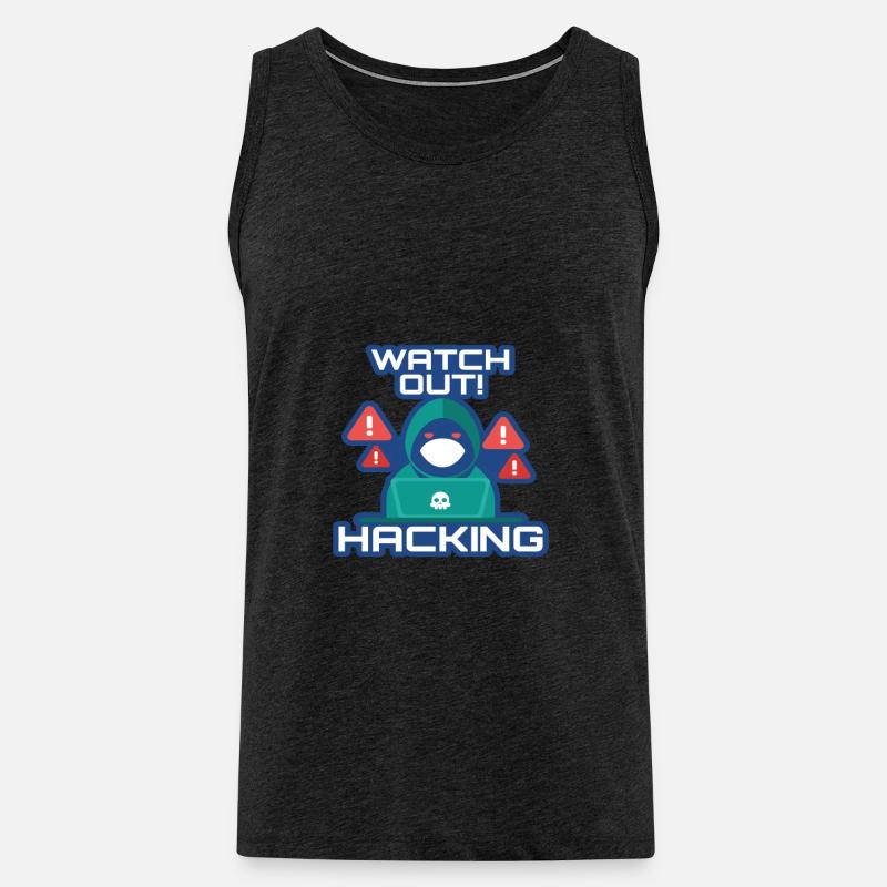 Watch Out Hacking Softwareingenieur Developer - Männer Premium Bio Tank Top - Anthrazit