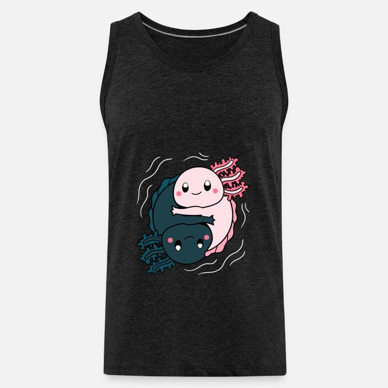 Axolotl Yinyang - Männer Premium Bio Tank Top - Anthrazit